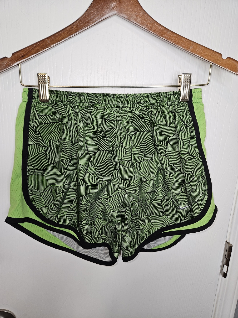 Nike Green Geometric Running Shorts - Women's